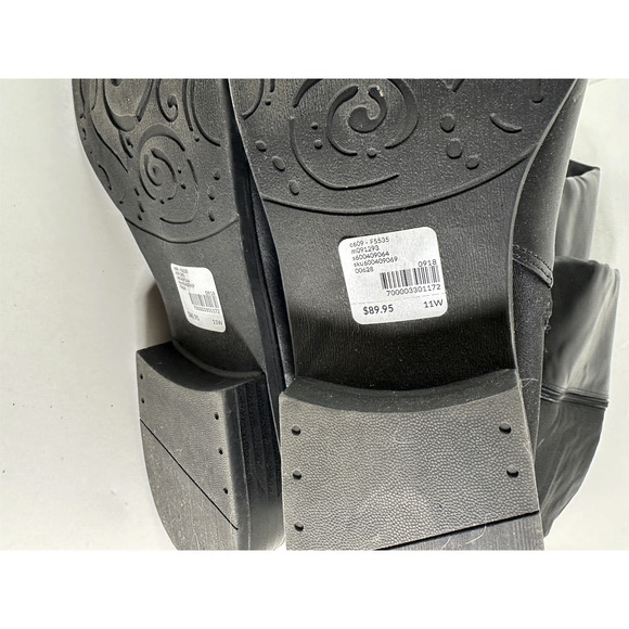 Lane Bryant Smooth 50/50 Silver Rand Boots Black Tall Riding Boot 11W 11 Wide - Picture 13 of 13